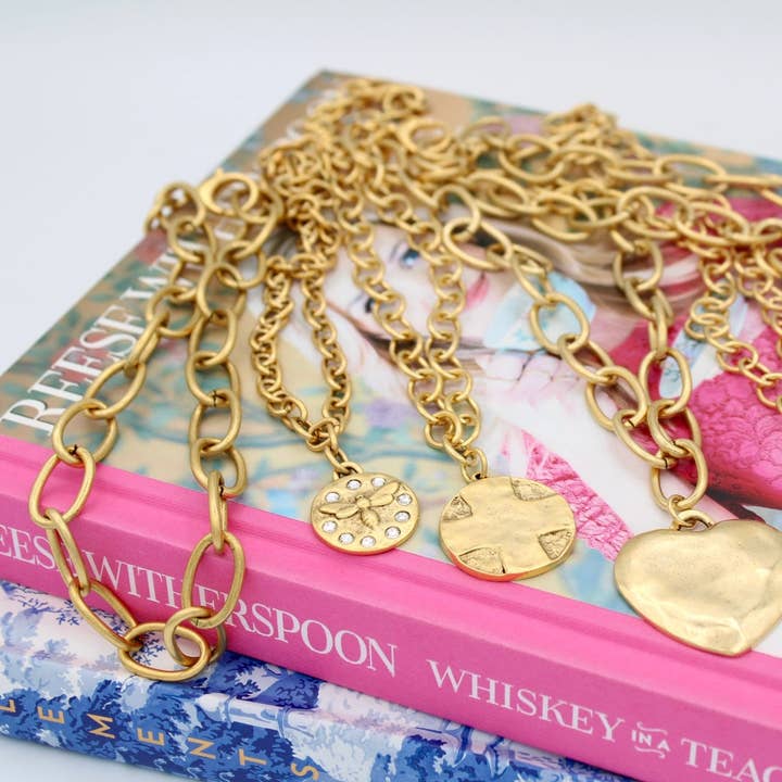 Traci's Beads - Wholesale Link & Chain Necklace - Gold Link Layering Necklace, 16"2