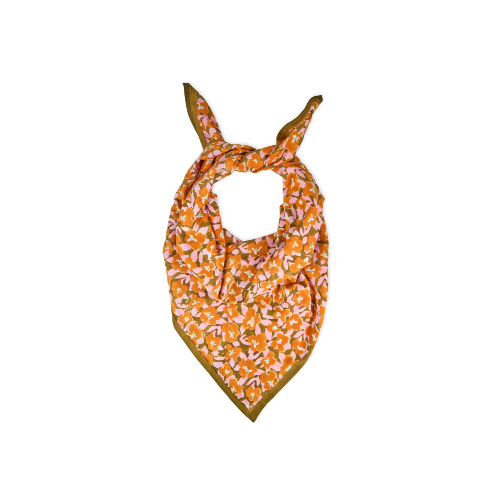 Bindi Atelier - Wholesale Head Scarf - Women's - Adult Scarf in Blockprint Cotton - Posy0