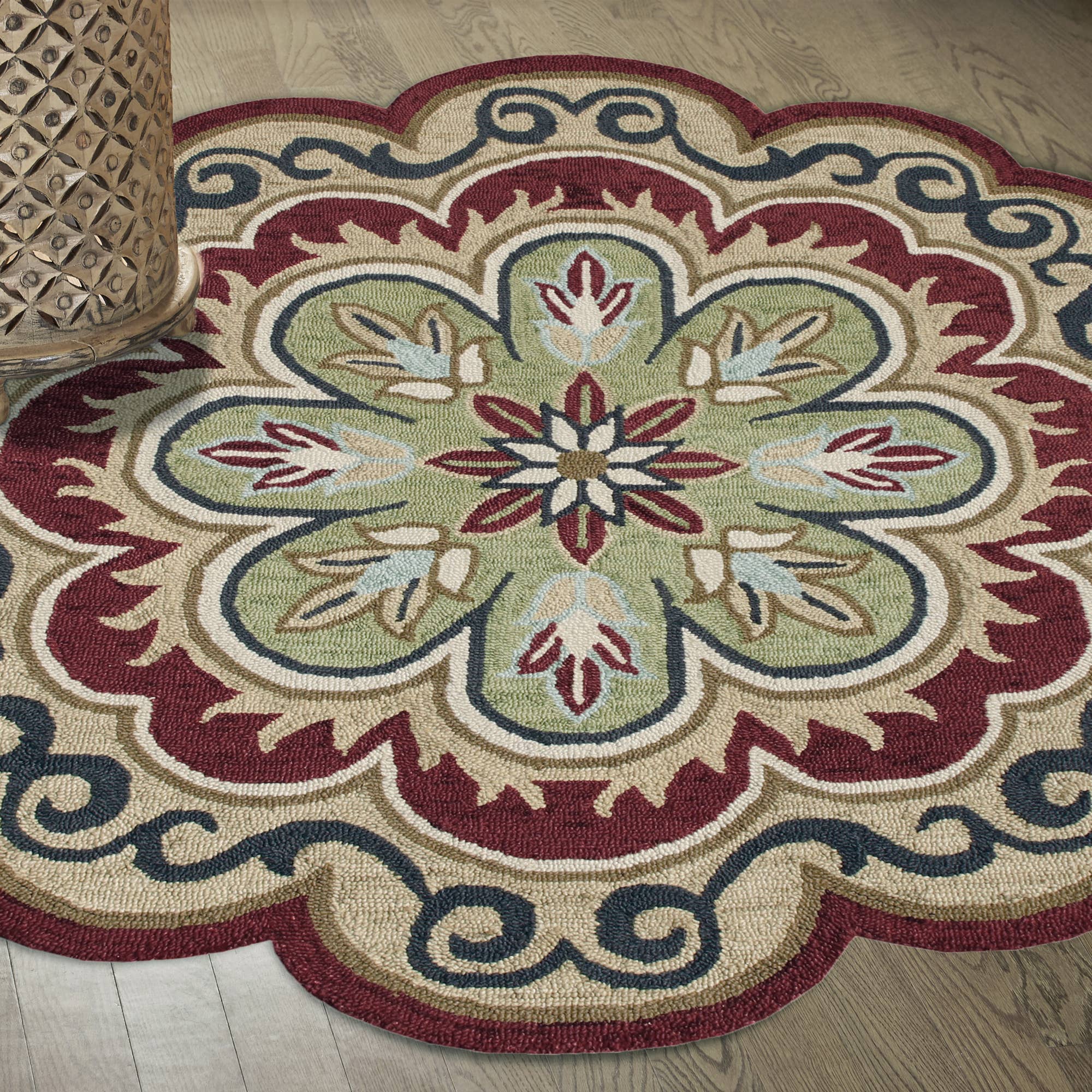 LR Home - Wholesale Area Rug - Nia Classic Scalloped Edge Hand-Tufted Wool Indoor Area Rug42