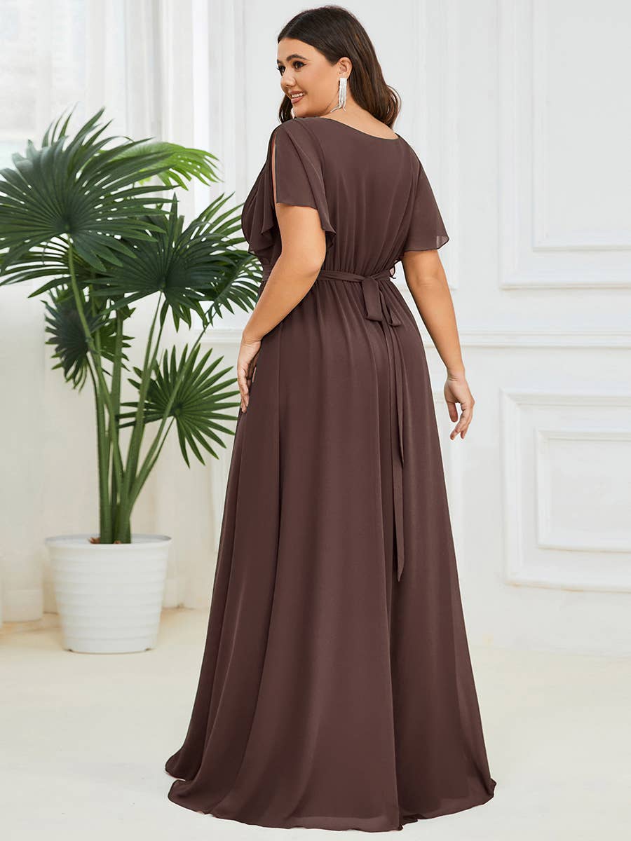 Ever-Pretty - Vente Robe – femme - Robes de soirée à volants à manches courtes exclusives B2B29