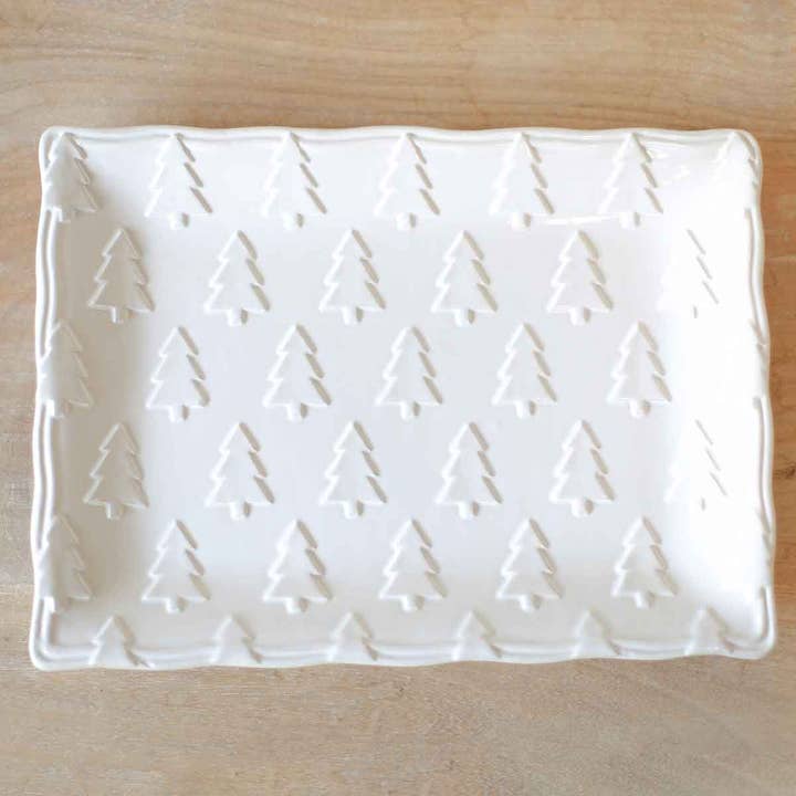 The Royal Standard - Wholesale Platter - Balsam Lane Embossed Platter White 11.5x8.5