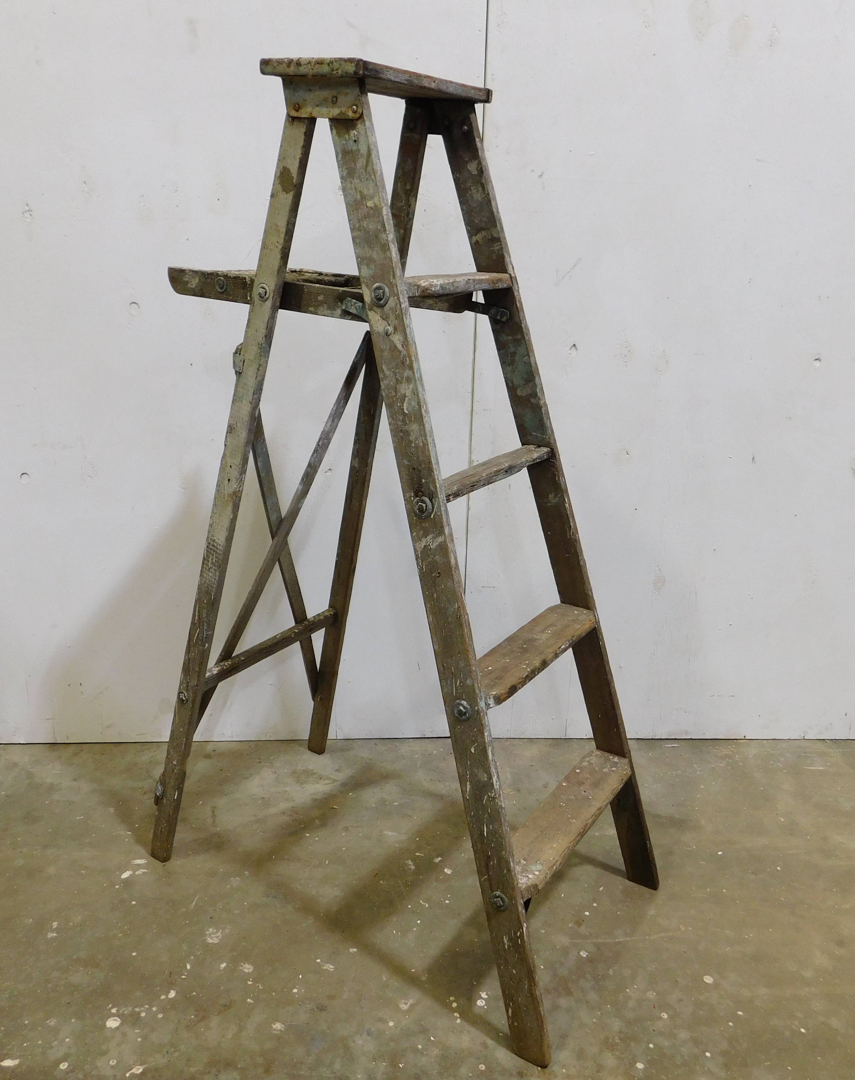 My Amigos Imports - Wholesale Free Standing Shelf - Vintage Wooden Ladder-#13-Great Display-19x36Dx57H inches