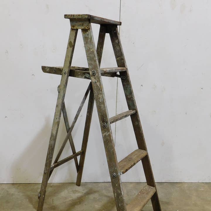 My Amigos Imports - Wholesale Free Standing Shelf - Vintage Wooden Ladder-#13-Great Display-19x36Dx57H inches0