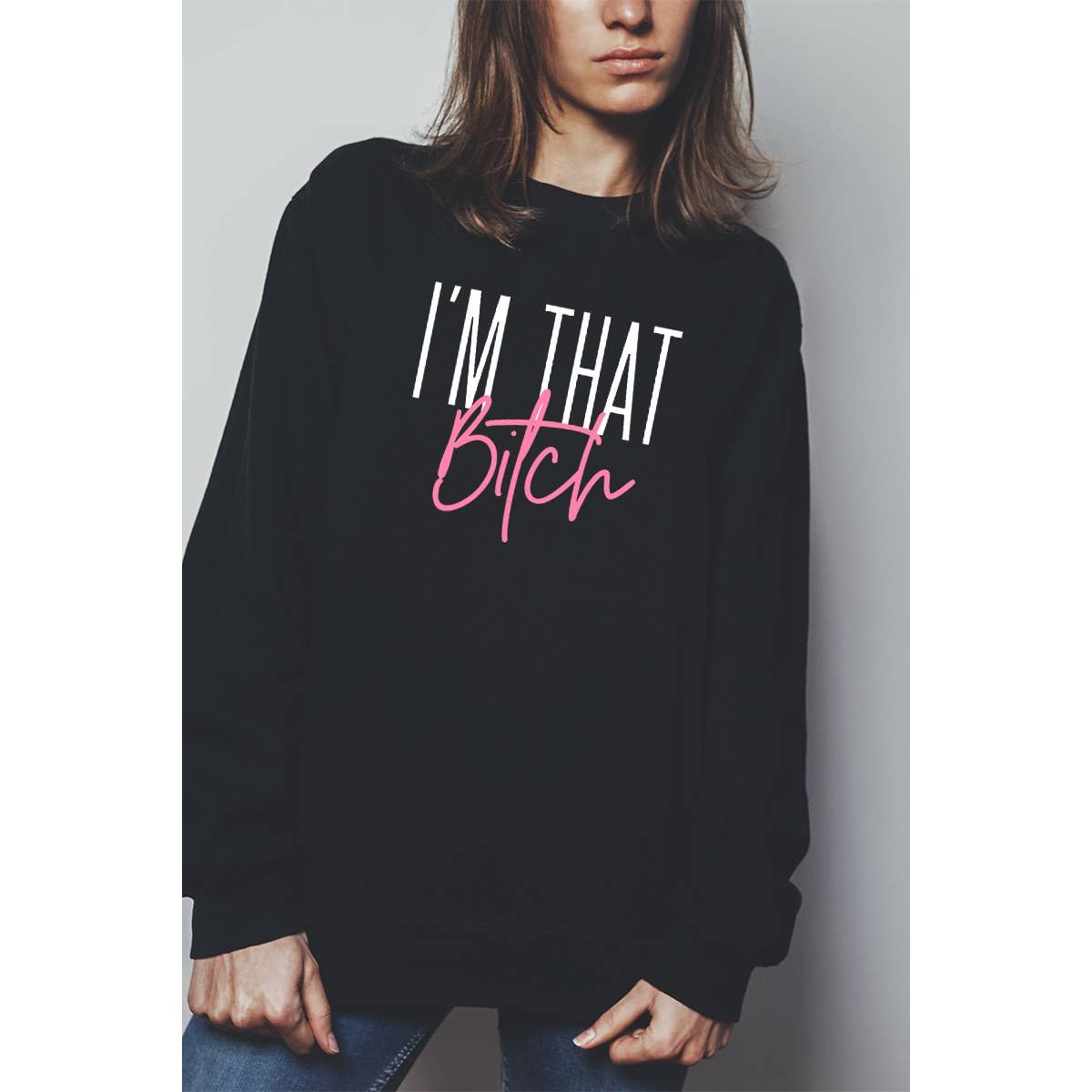 nobarand – Engroshandel Grafisk Sweatshirt - Dame – IM DEN TÆVE GRAFISK SWEATHERSHIRT0