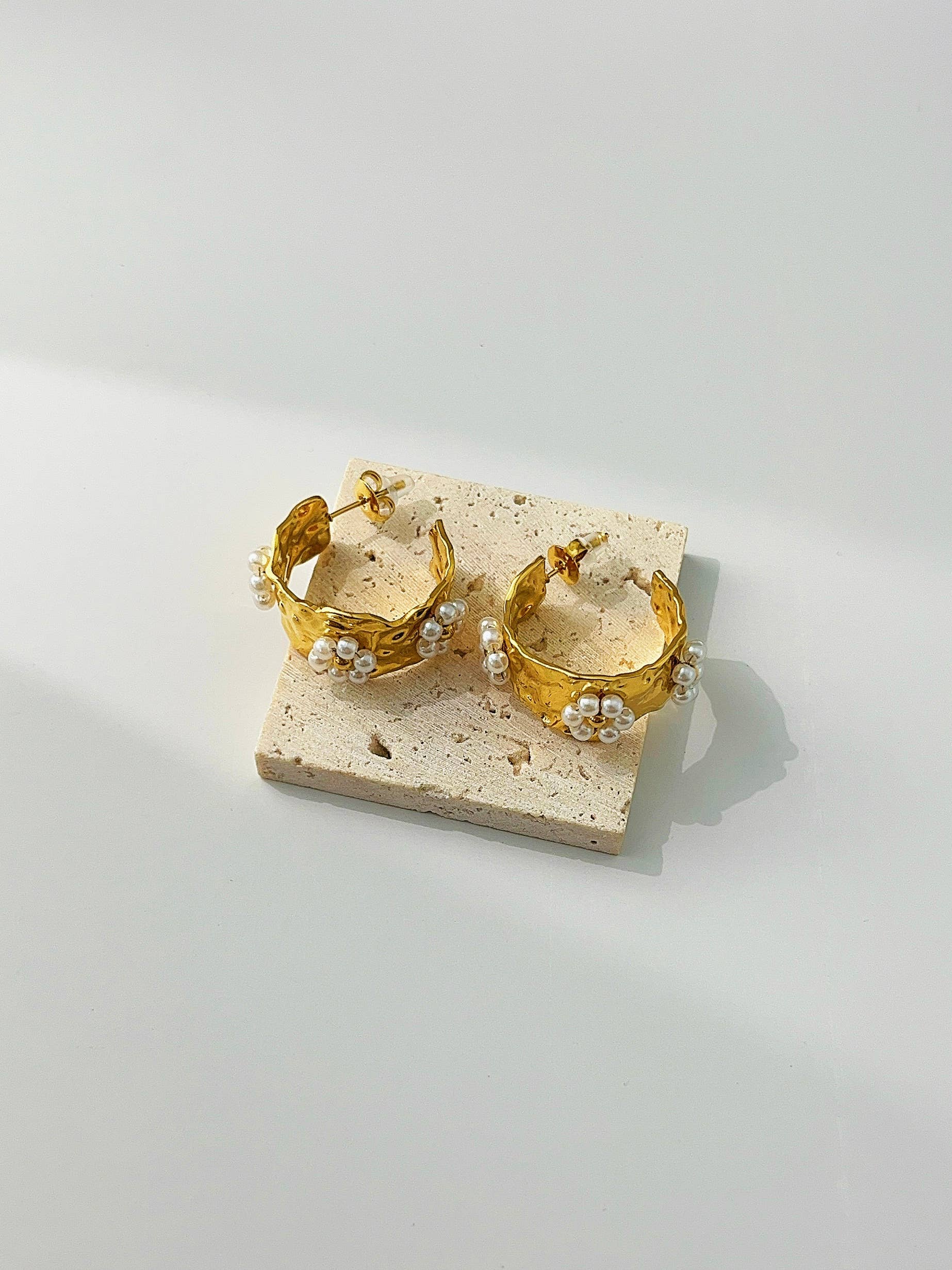 Revelari - Wholesale Hoop Earrings - Pearl Double C Earrings1