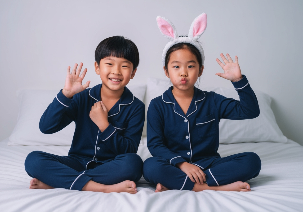 The Blissful – wholesale Sleepwear set – Kids – Kids Custom Classic Cotton Pajama Set 2