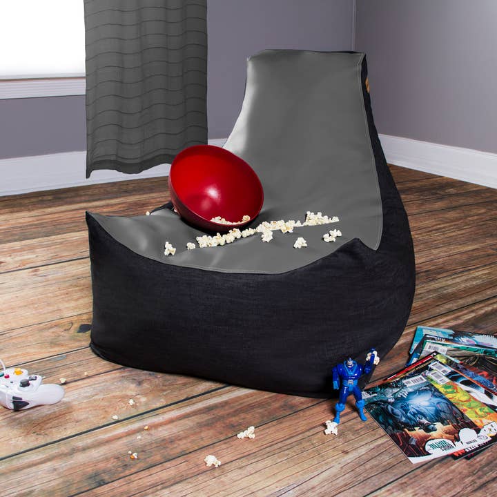 LuvU - Wholesale Chair - Jaxx Pixel Gamer Bean Bag Chair, Premium Vinyl / Dark Denim95