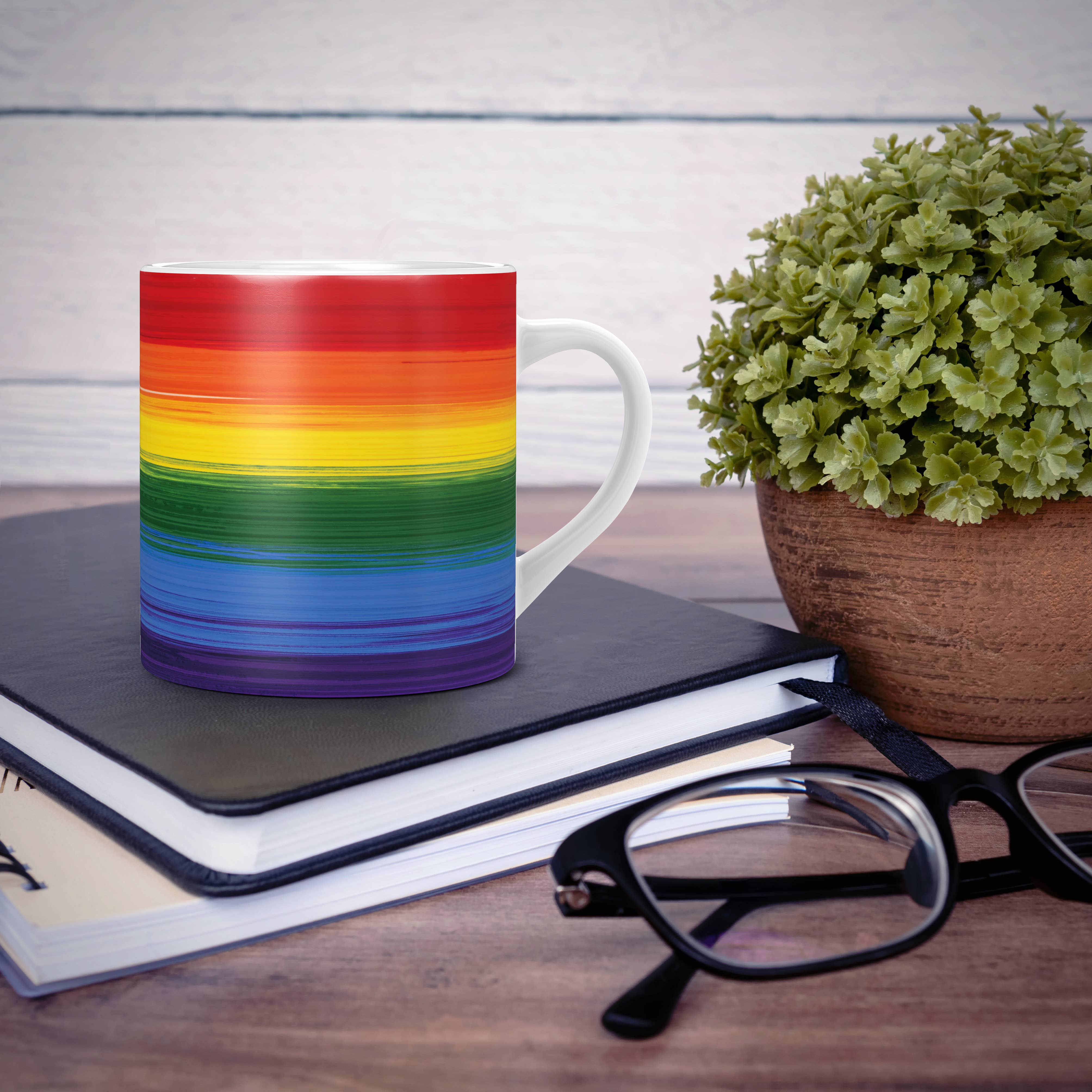 Mug Monster – Caneca por atacado – Caneca da bandeira do orgulho homossexual com efeito pintado, bandeira do arco-íris LGBT LGBTQ9