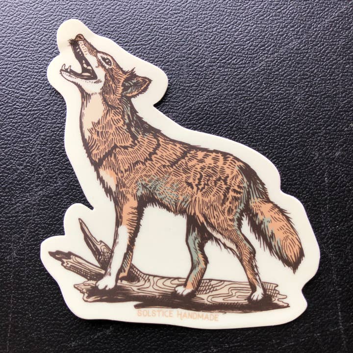 Autocollant Coyote pour la vente par Solstice Handmade