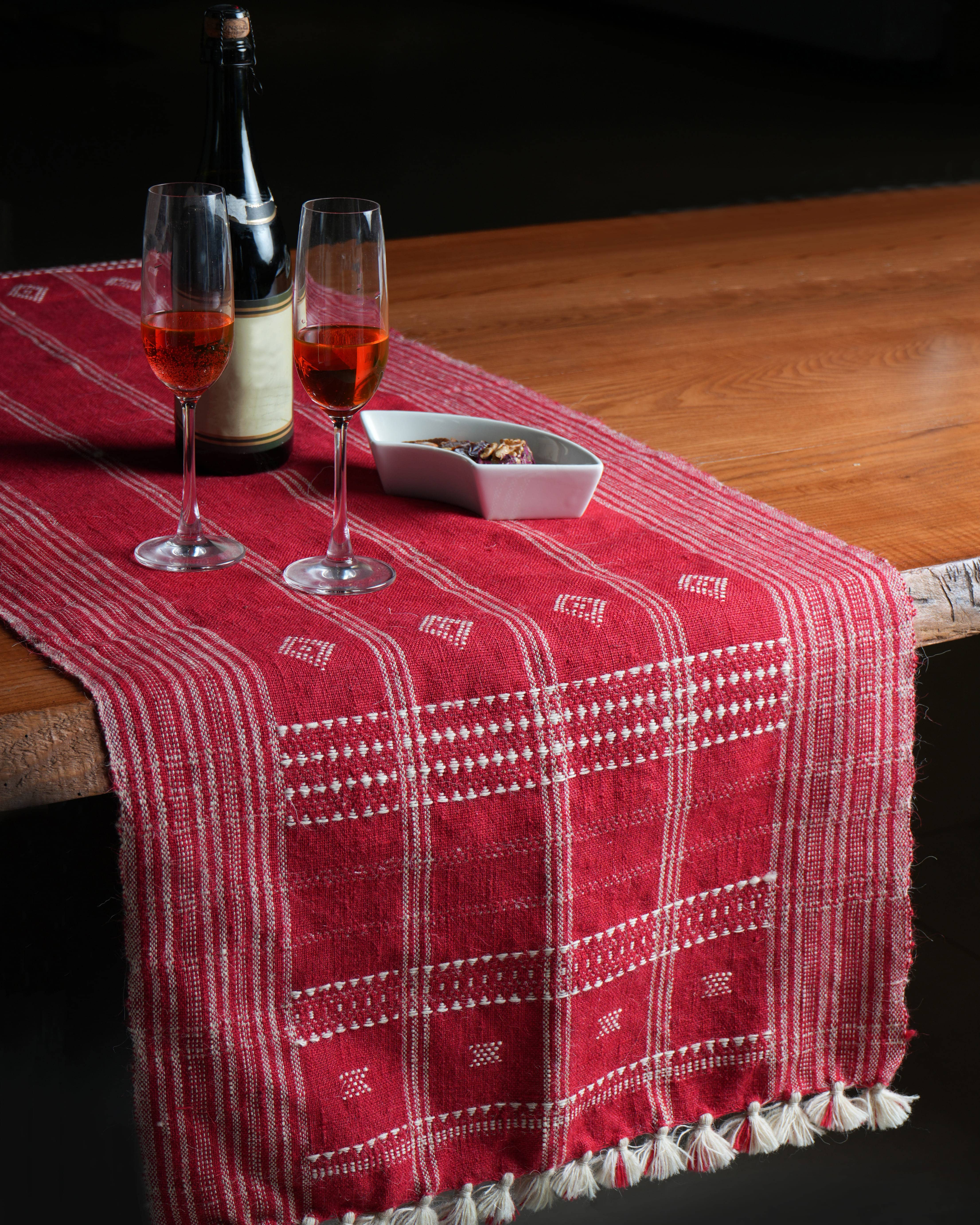 Artisaga – Engroshandel Bordløber – Håndvævet Bhujodi Vævet Bordløber - 72 x 20 tommer1