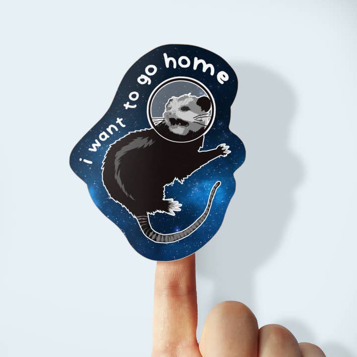 BoyPilot Goods - Wholesale Sticker - Possum in Space Sticker 3" x 3" - Introvert Anxiety Sticker1