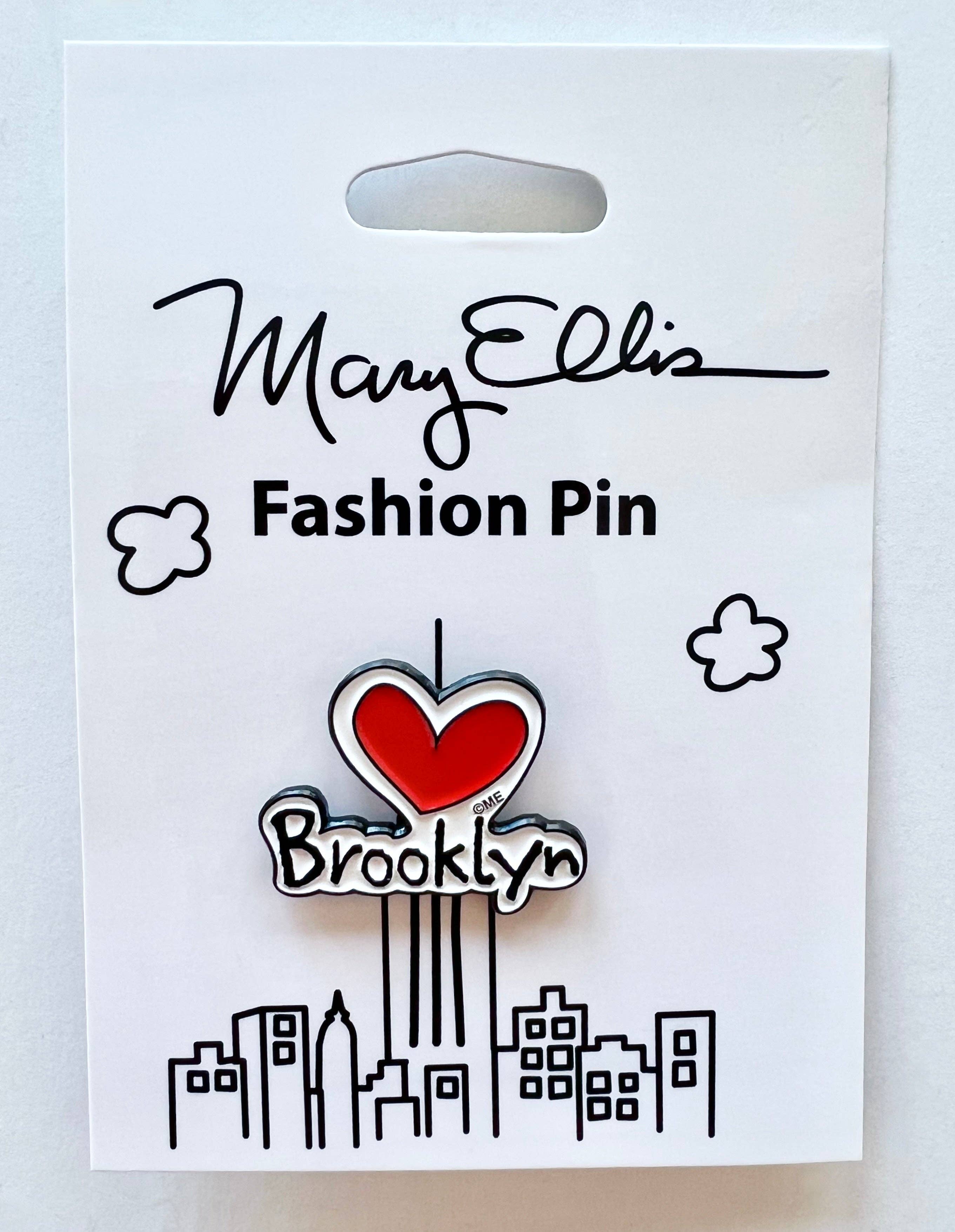 Mary Ellis - Wholesale Lapel Pin/Button - Brooklyn Heart Lapel Pin1