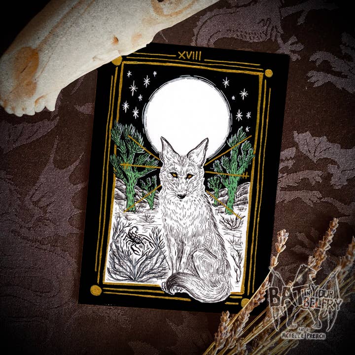 Coyote Moon Tarot kort Kunst Print for engroshandel hos Bat In Your Belfry