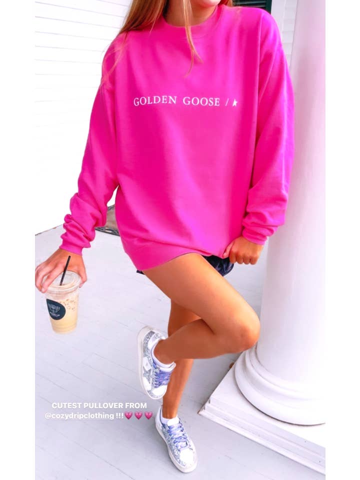 Cozy Drip Clothing - Wholesale Graphic Sweatshirt - Women's - Golden Goose Crew Graphic Sweatshirt for Women