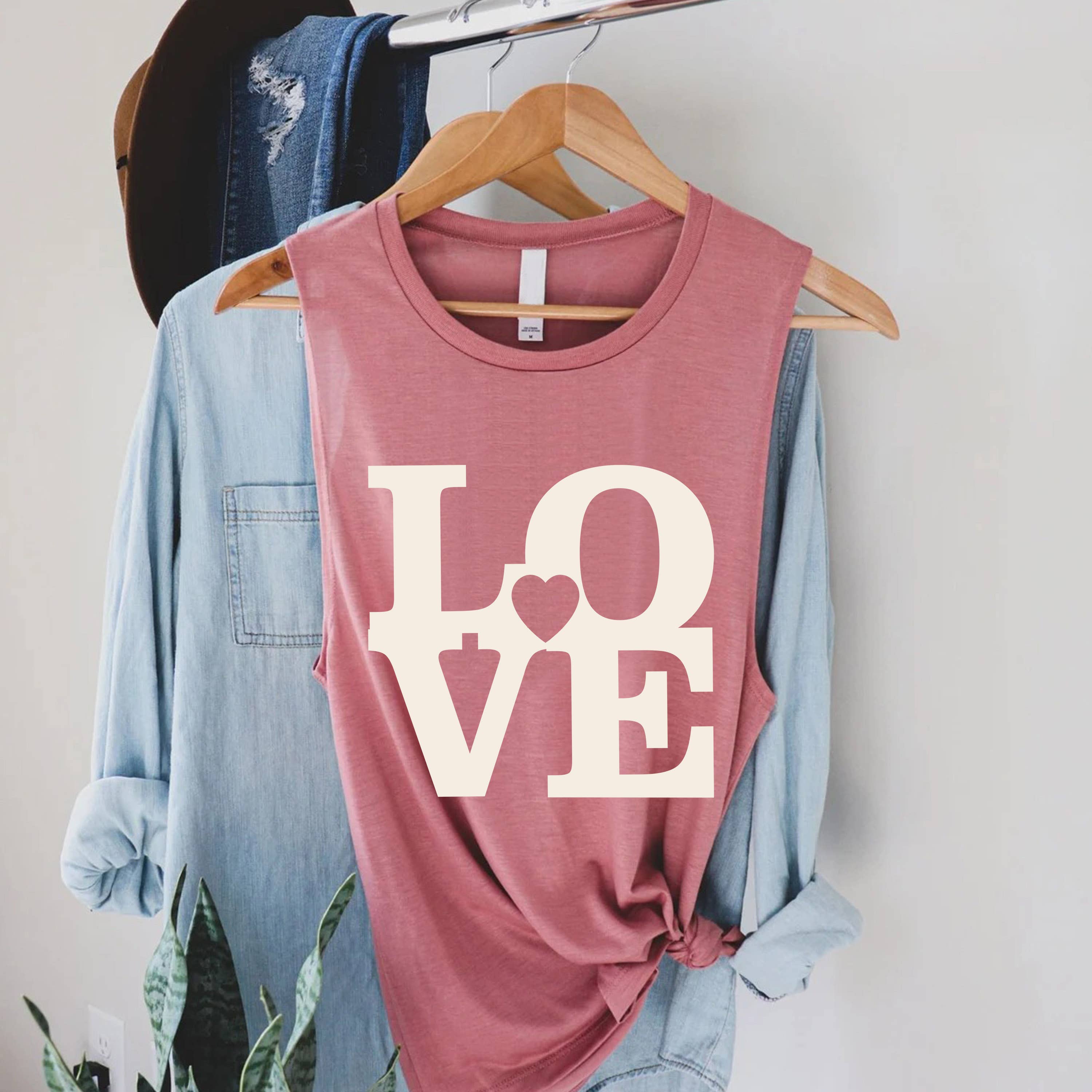 STARCHIS - Vente Débardeur – femme - Débardeur en jersey pour femme avec graphique de cœur *Best* LOVE2