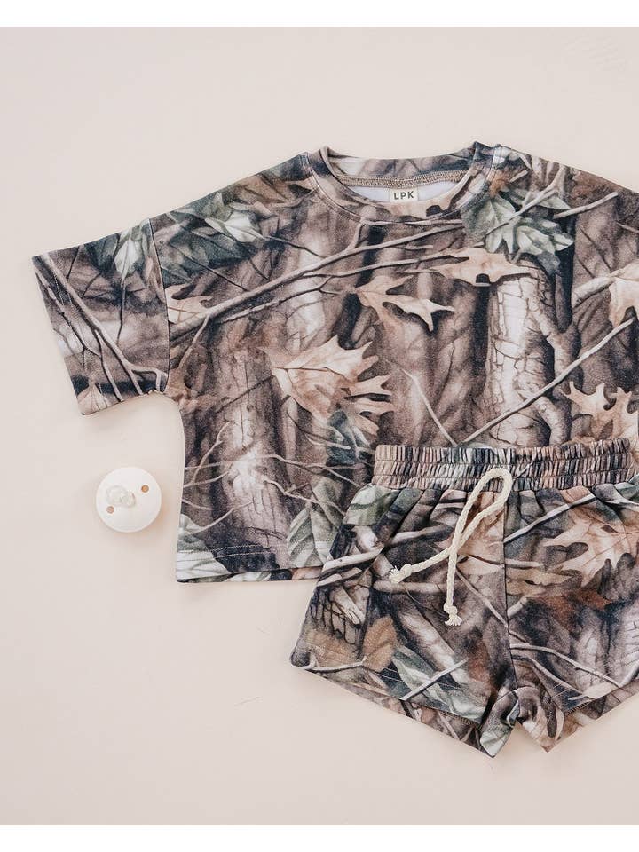 Lucky Panda Kids - Wholesale Top & Short Set - Kids - Shorts Set | Brown Camo4