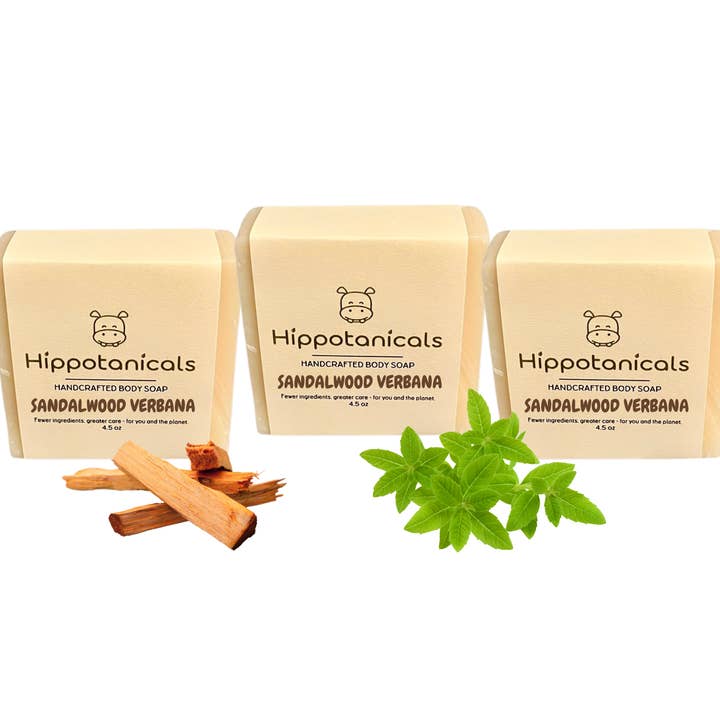 Sandelholz-Verbena-Seifenstück für den Großhandel von Hippotanicals