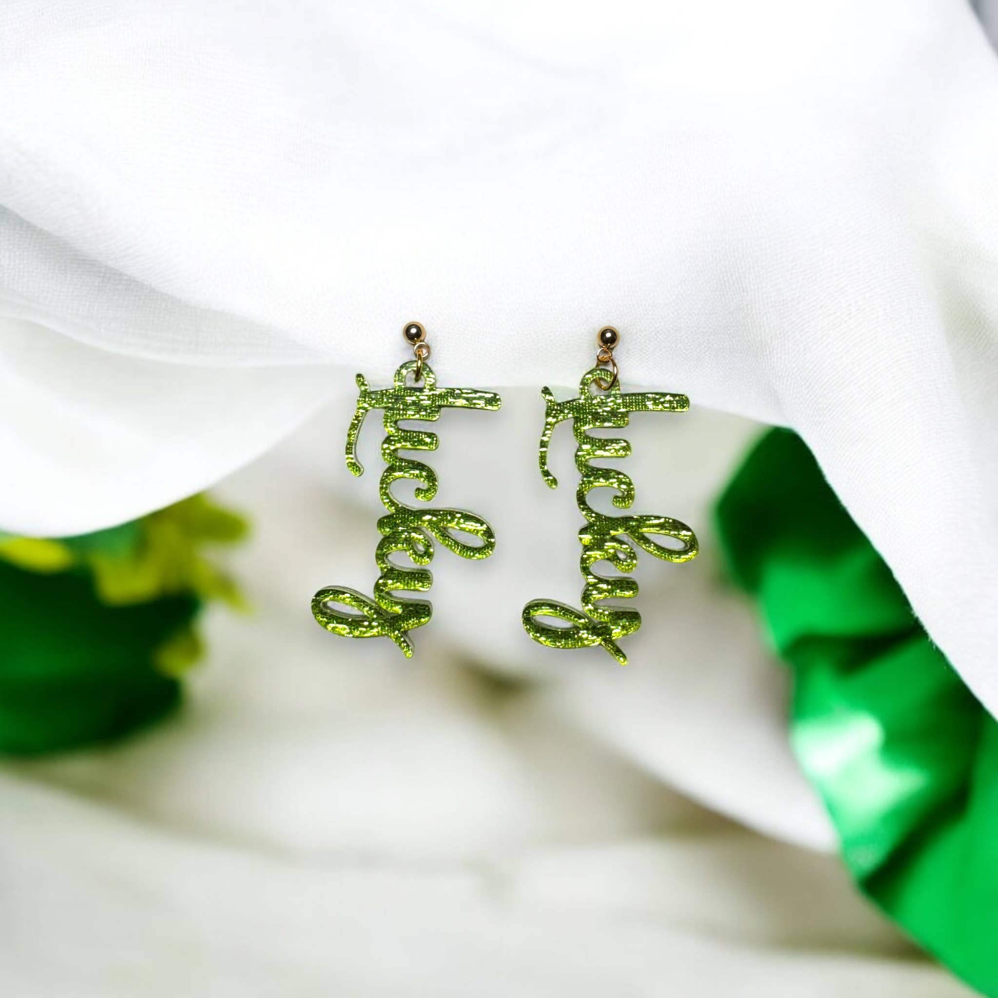 Fish Towne Designs, LLC - Wholesale Dangle Earrings - St. Patrick's Day "Lucky" Acrylic Earrings1