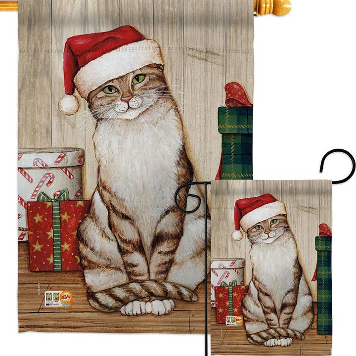 Two Group Flag Co - Wholesale Flag - Christmas Kitty Wintertime Winter Wonderland Cat Decor Flag3
