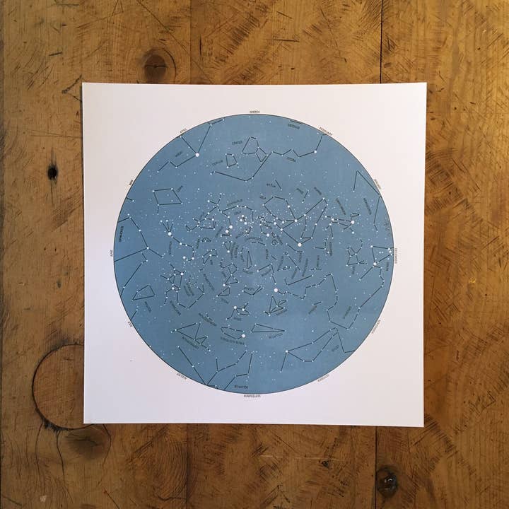 Green Bird Press - Vendita all'ingrosso Stampa artistica - Stampe tipografiche con mappa stellare - 30,5 x 30,5 cm