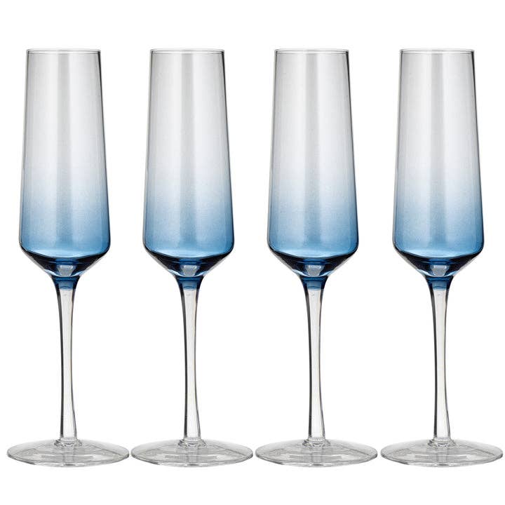 Prism Blue 4-pak Champagneglas for engroshandel hos Ladelle Group