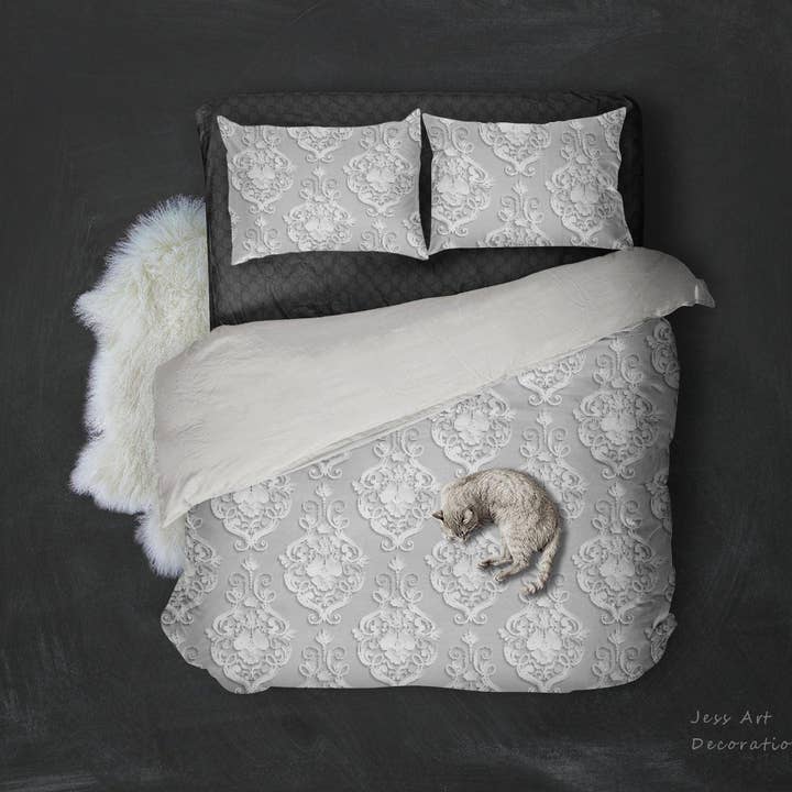 3D White Flowers Pattern Quilt Cover Set Bedding Set Pillowcases 94 for wholesale by Jess Art Decoration