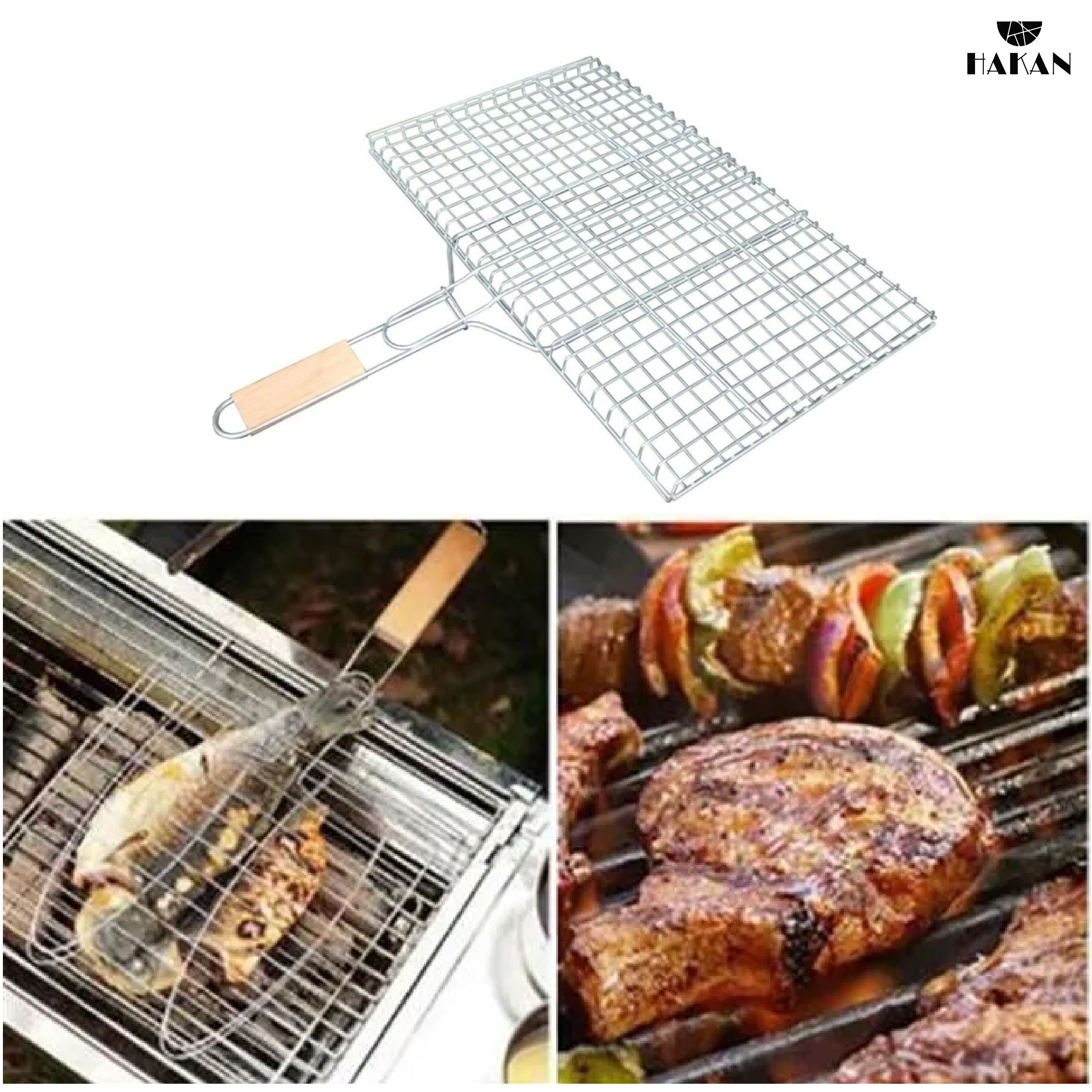 Hakan – wholesale Outdoor grill tools – Extra-Thick Barbecue Grill Basket, Lockable 11" x 18"1