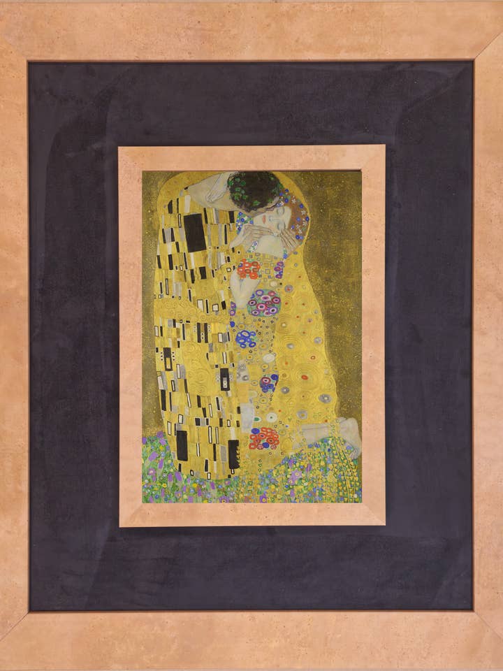 The Kiss by Klimt with Terra Cotta and Fabric for wholesale by The Brightener Group