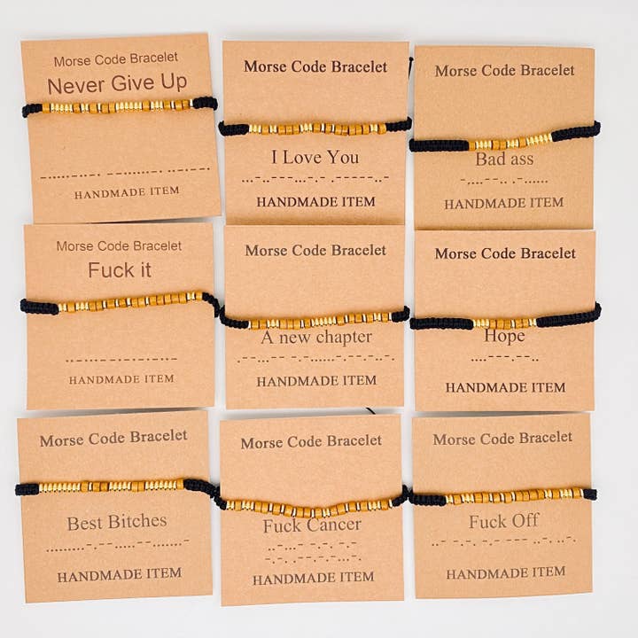 Mio Queena - Wholesale Beaded Bracelet - Handmade Wooden Beaded Morse Code Bracelets