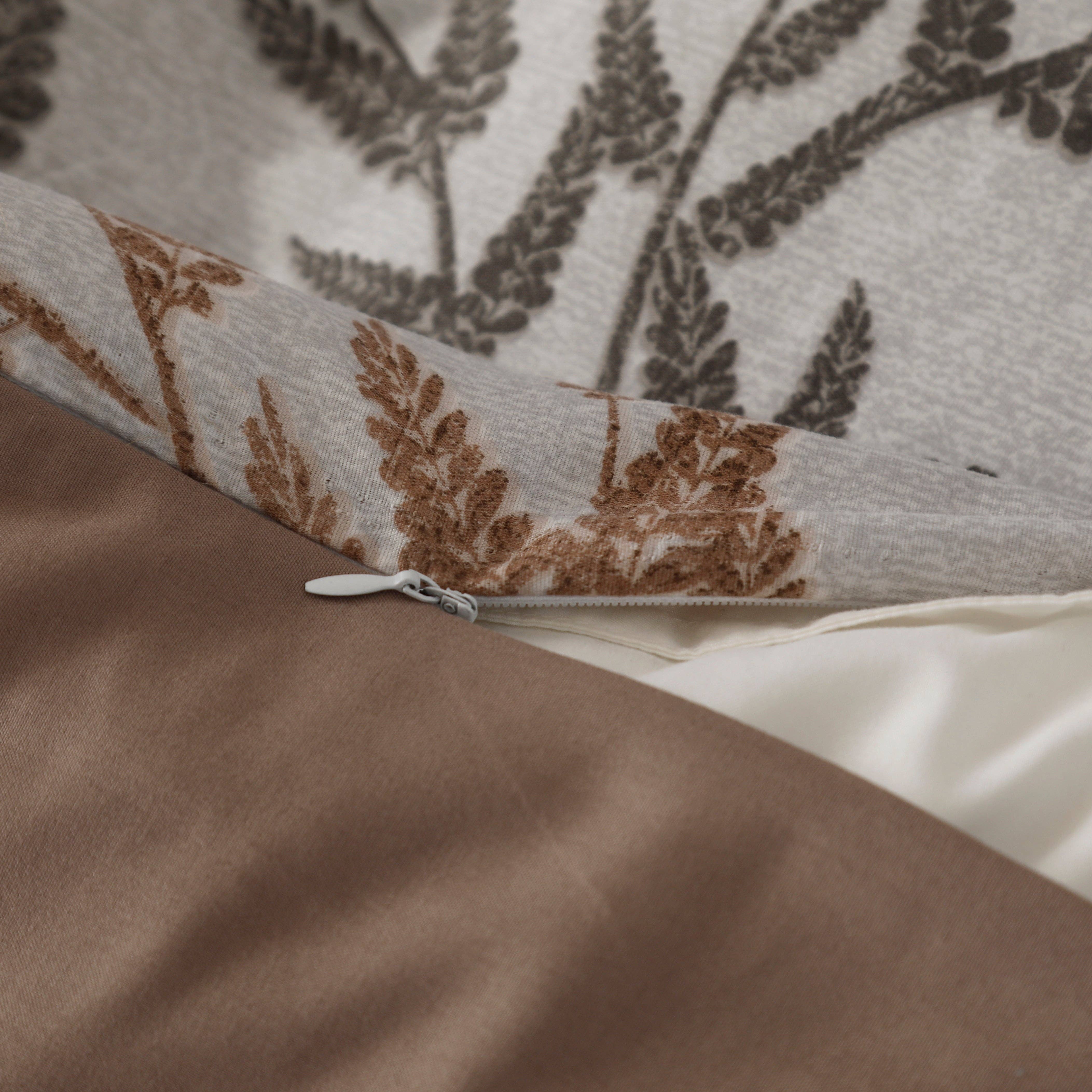 BOD HOME - Vente Housses de couette - Housse de couette imprimée feuilles d'automne avec fermeture éclair2