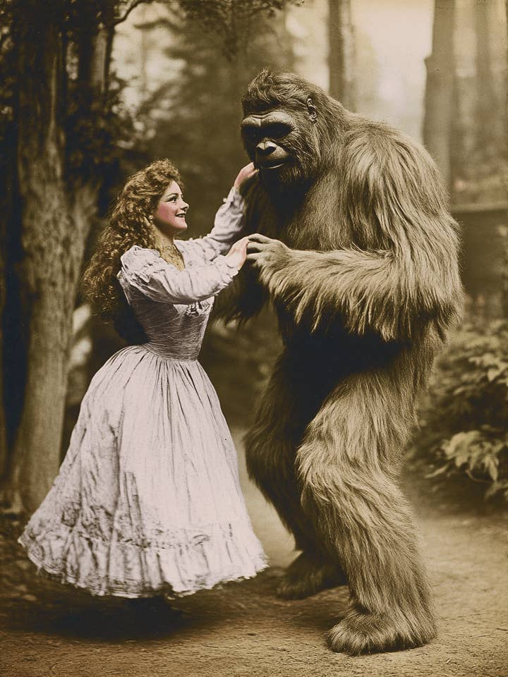 Bigfoot with Dance Partner - Cryptids 8"10" Artwork for 11"x12" Frame for wholesale by Mowbi
