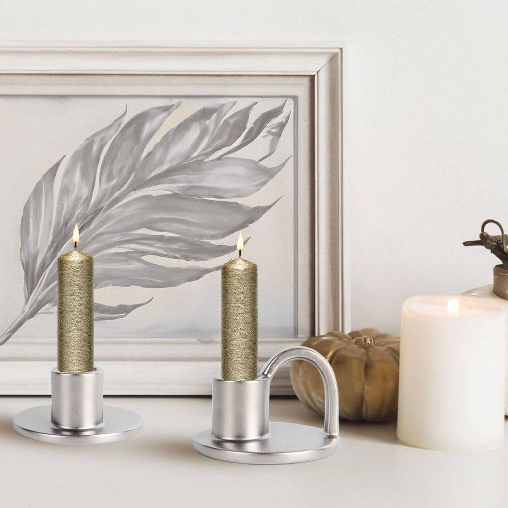 Aria Home – wholesale Candle holder – Set of Two Elise Short Taper Candlesticks-Rustic-Earthy-Boho-Chic-22