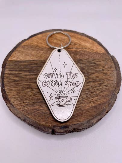 Porte-clés café pour la vente par Running Flamingo Designs