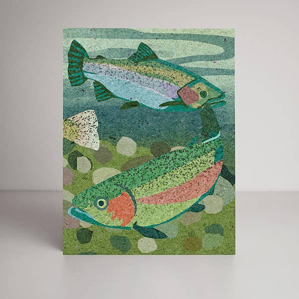 Studio Sardine - Vente Carte de vœux classique - Cartes de notes Rainbow Trout au format A2, cartes de vœux vierges1