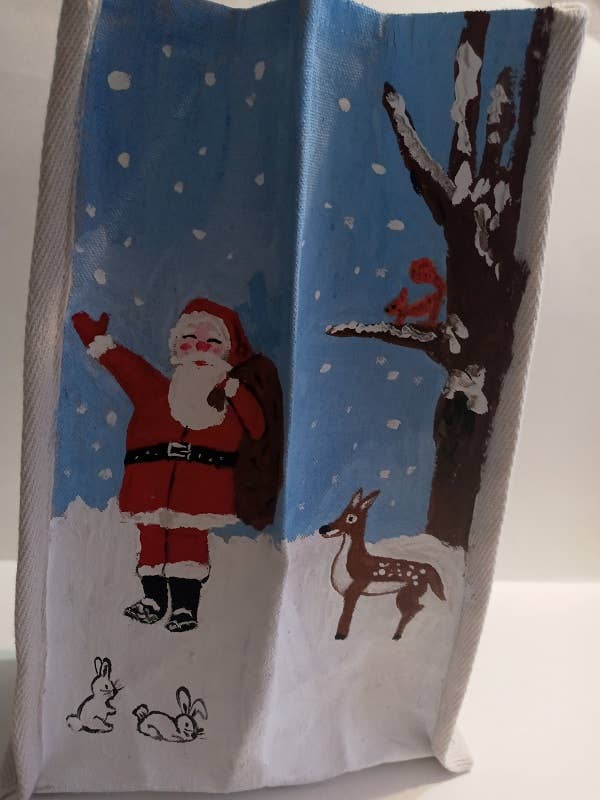 Porte-bouteilles, coton, porte-bouteilles pratique pour 2 bouteilles, peint à la main. X48 pour la vente par BLUE RIBBON ORNAMENTS