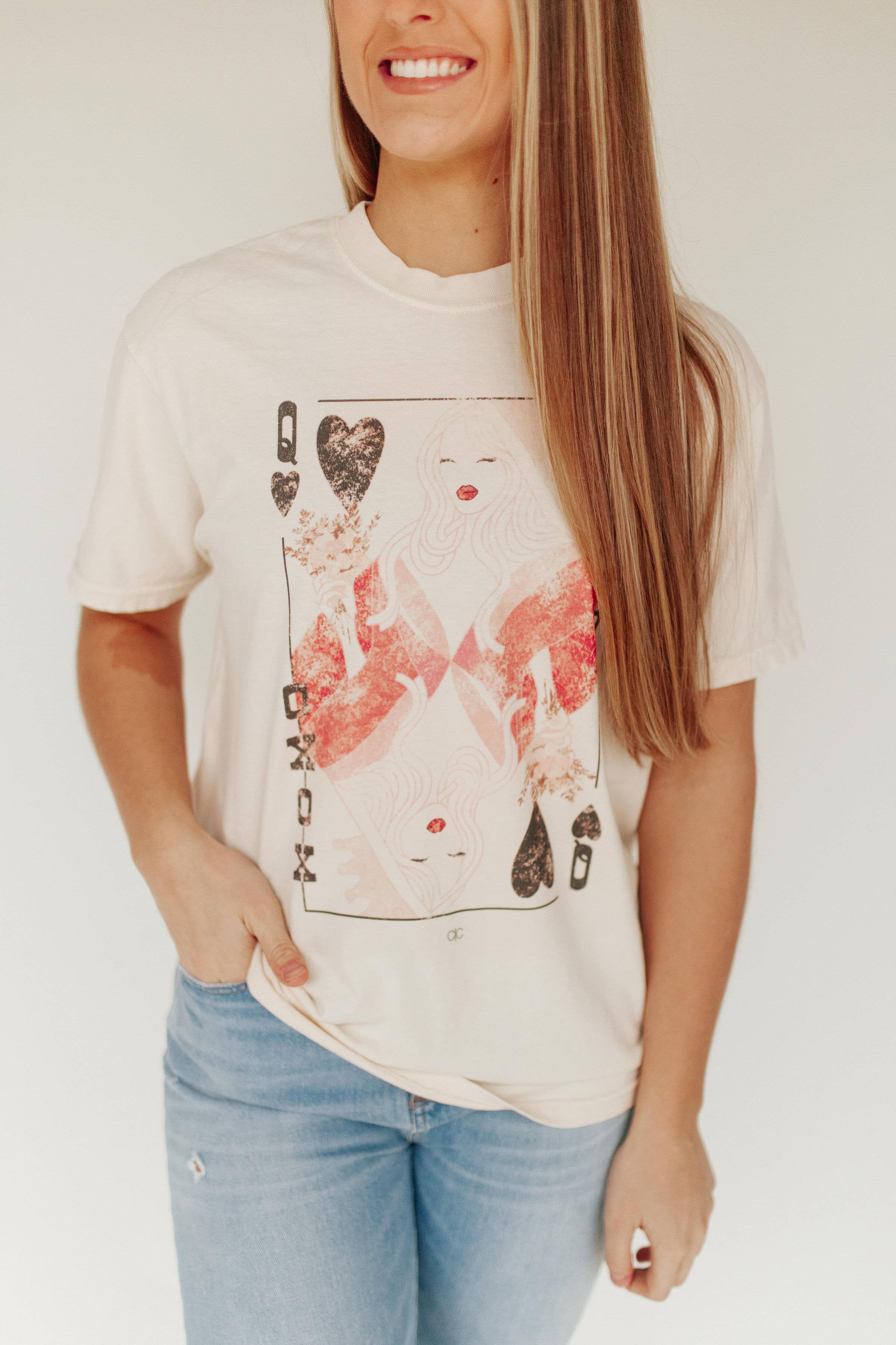 Whitney | Chaudoin Creations - Wholesale T-Shirt (Graphic) - Women's - Queen Vintage Card Graphic Women's T-Shirt