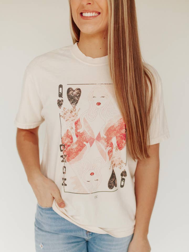 Whitney | Chaudoin Creations - Wholesale T-Shirt (Graphic) - Women's - Queen Vintage Card Graphic Women's T-Shirt0