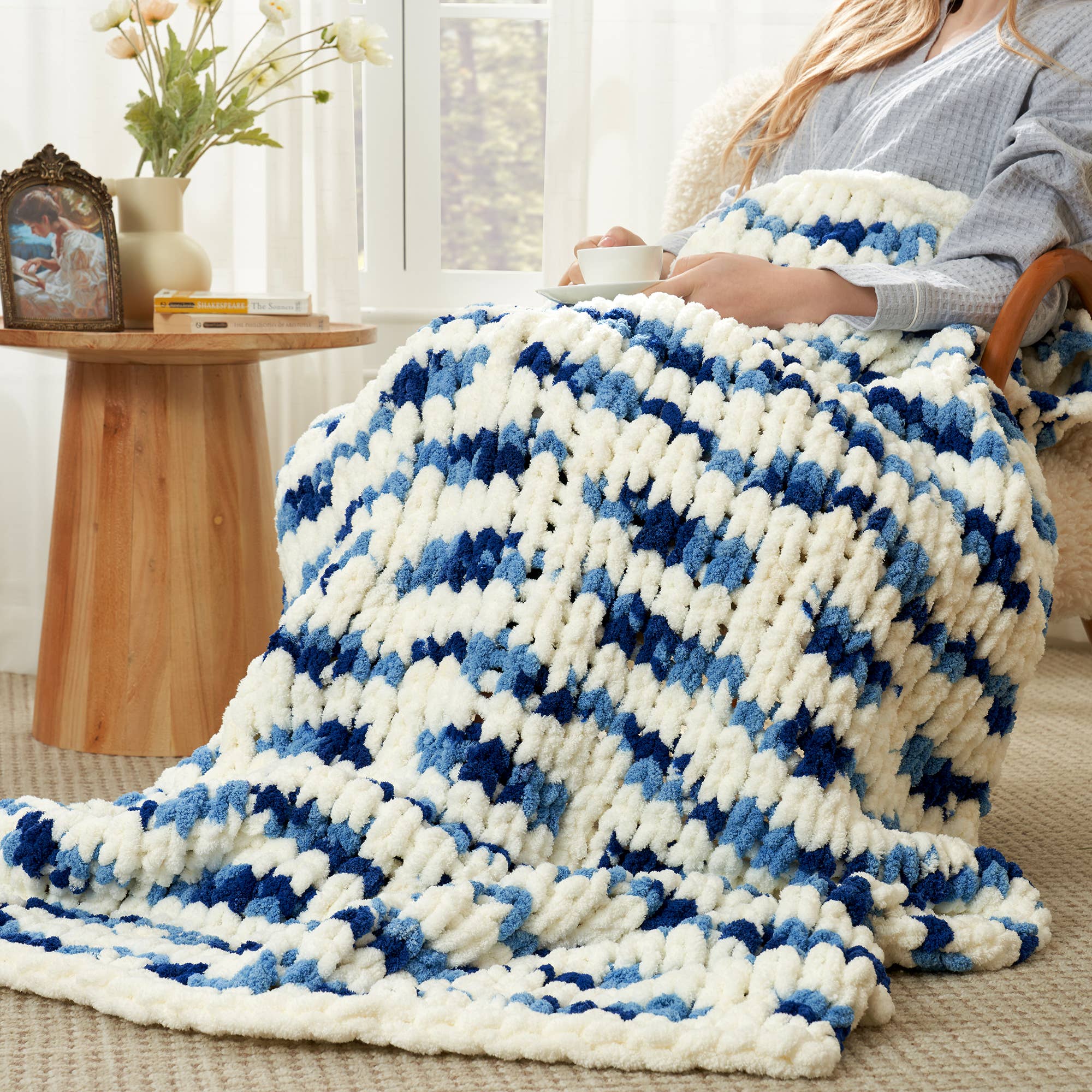 DreamValley - Wholesale Throw Blanket - AH Handmade Chunky Knit Cable Knitted Crochet Blanket11