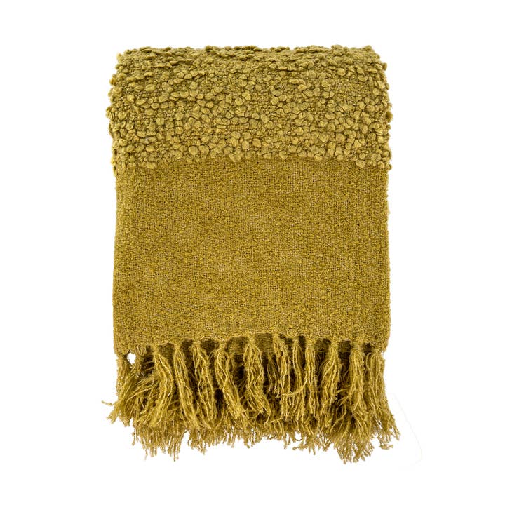 Chalet Boucle Throw Olive for wholesale by Indaba Trading