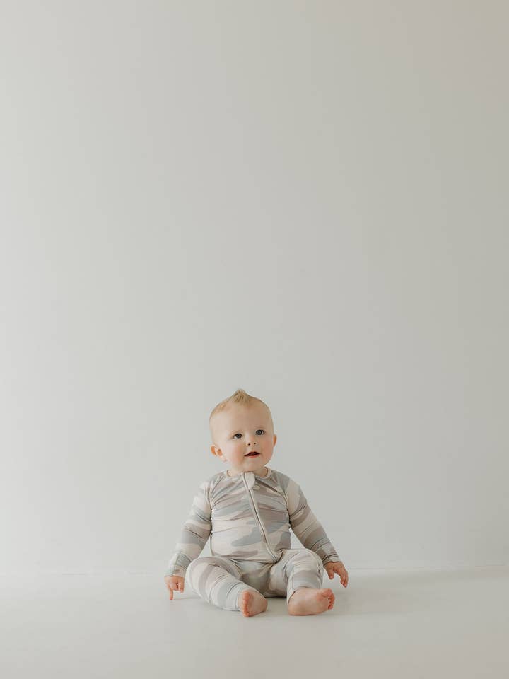Forever French Baby - Wholesale Sleepsuit - Baby - Bamboo Zip Pajamas | Camo