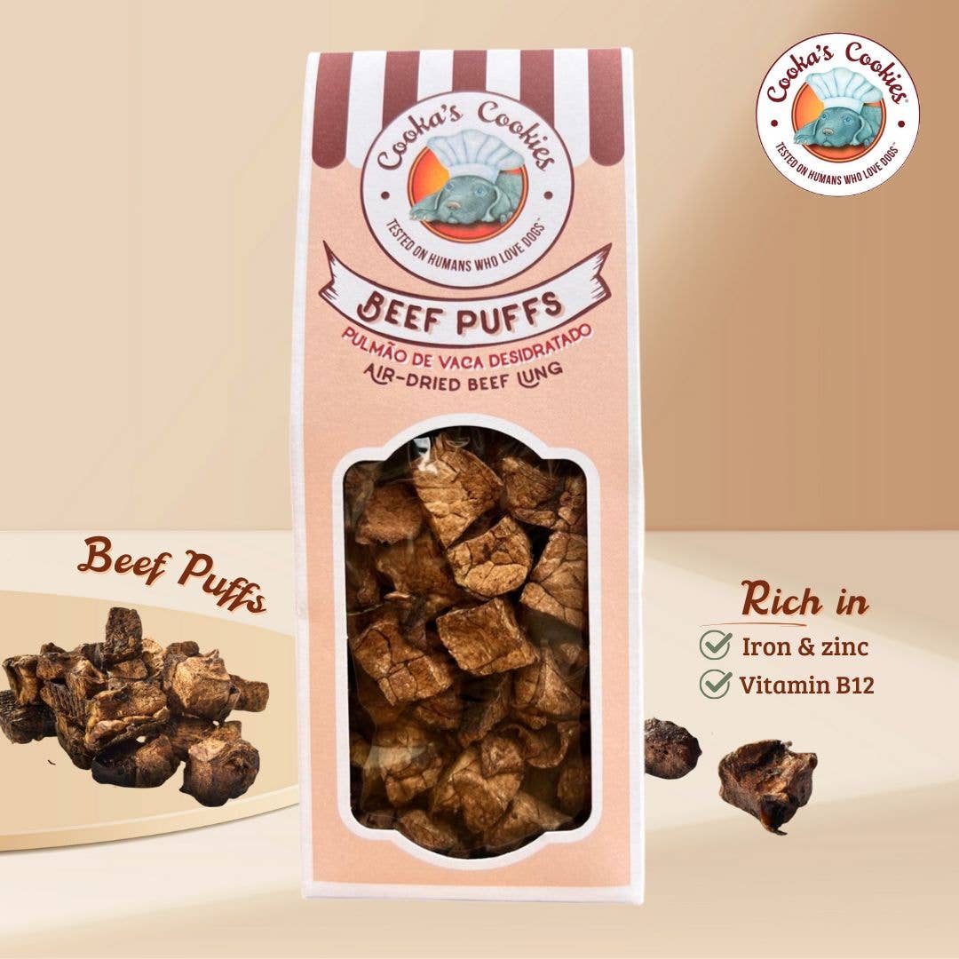 Cooka's Cookies - Wholesale Pet Food - Dog - Beef Puffs - Air-dried lung bites2