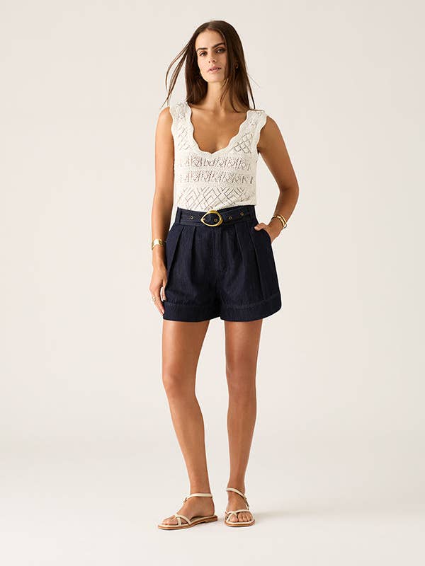 Indigo Ana Denim Shorts for wholesale on Faire