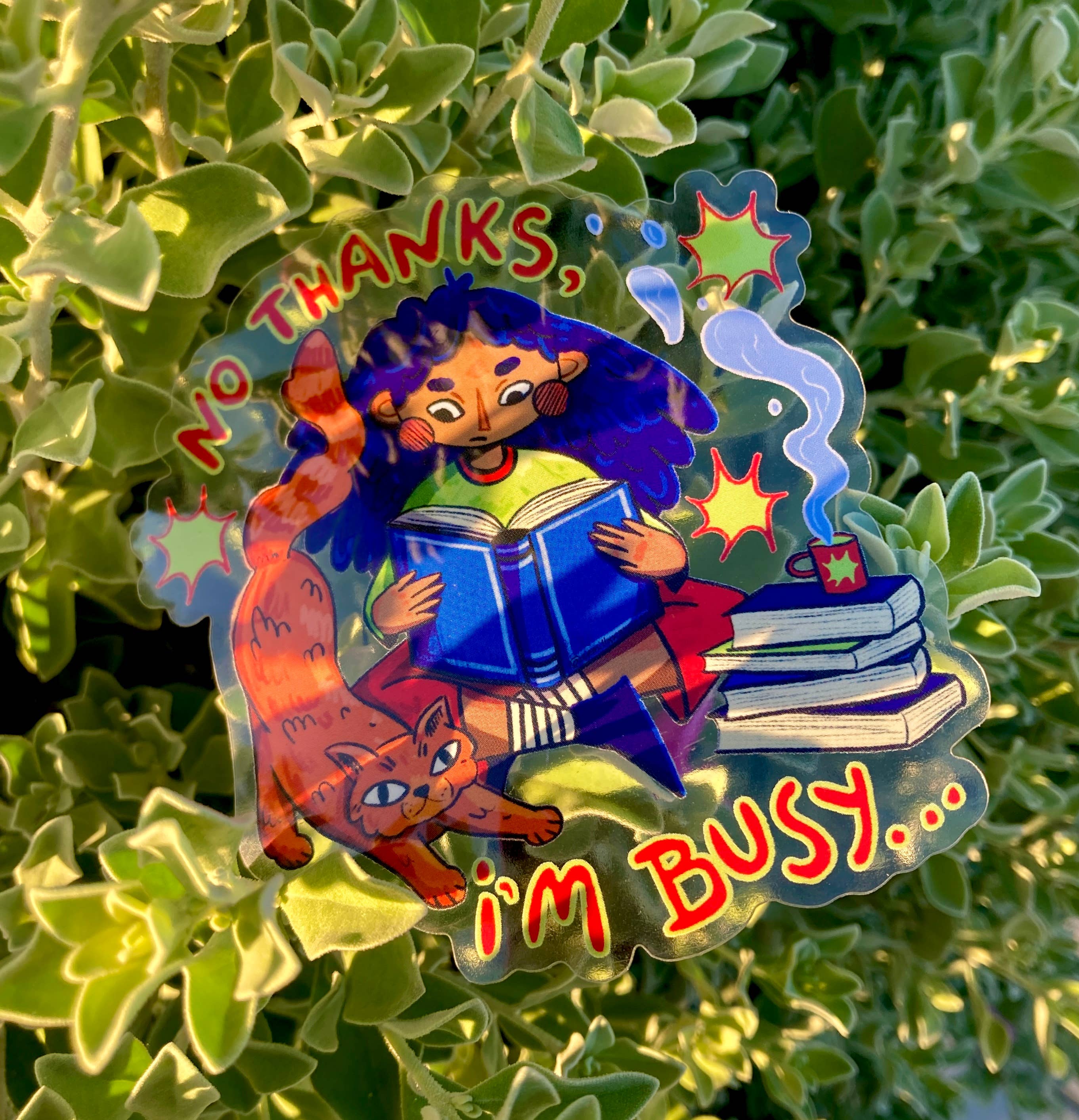 Camilla Watson Art - Wholesale Sticker - No thanks, I'm Busy | Clear Glossy Sticker 2