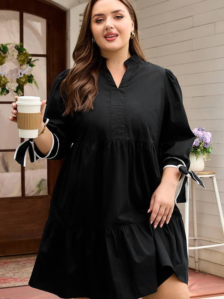 Dorothy Knot Cuffs Mini PLUS Dress for wholesale by Threaded Pear