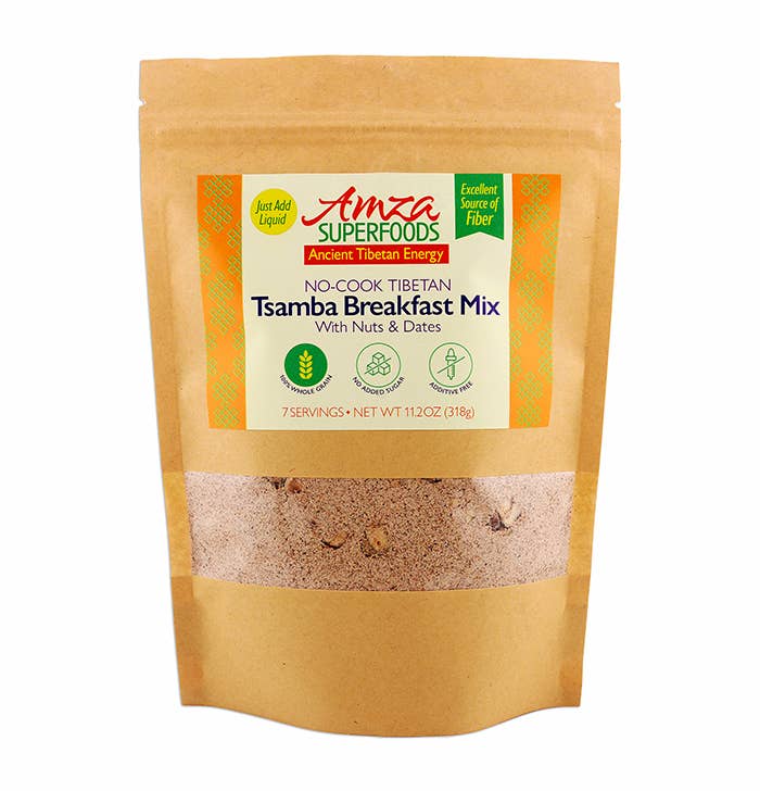 Amza Superfoods - Wholesale Breakfast Cereal - No-cook Tibetan Tsamba Breakfast Mix with Nuts & Dates