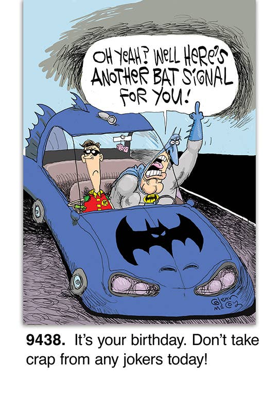 Oatmeal Studios - Vente Cartes d'anniversaire - Voici un signal de chauve-souris pour ta carte d'anniversaire - 94381