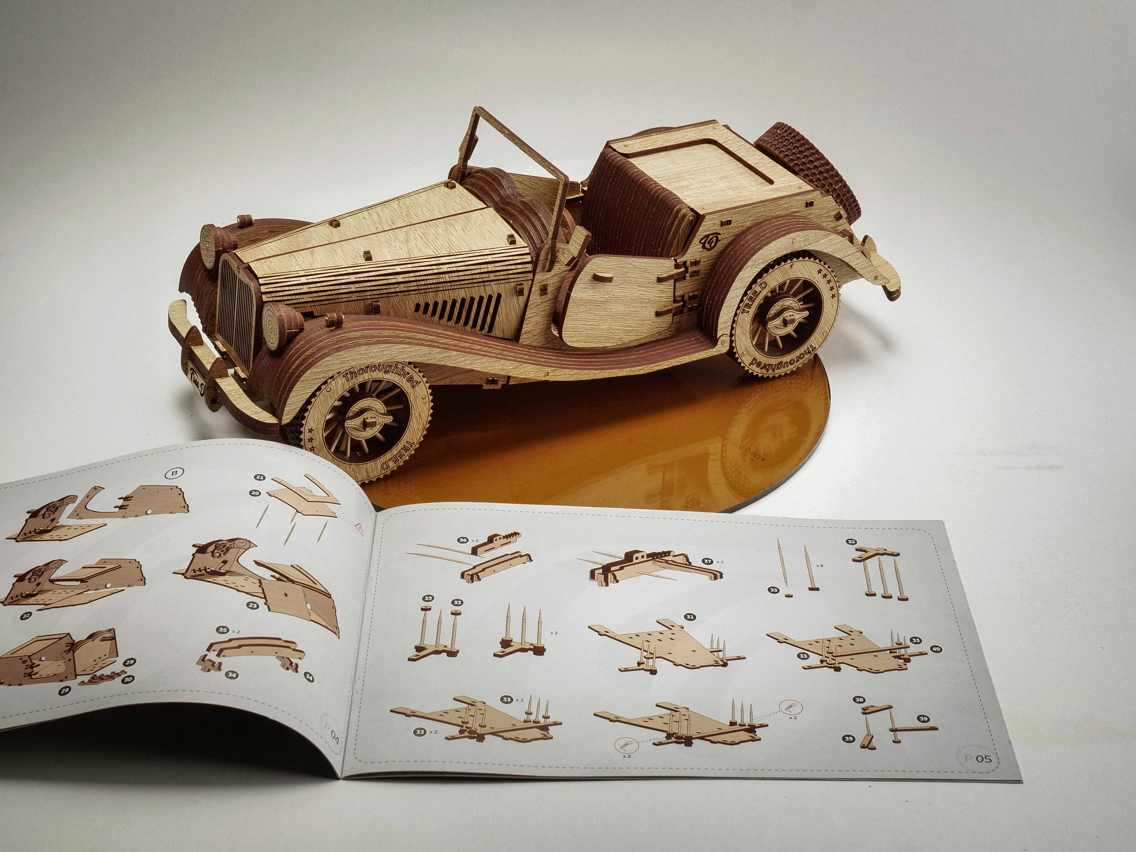 Next Day Shop - Wholesale Puzzle - Kids - Treed-Puzzle Car 3D Wooden Puzzle - Car Model Kit to Build3