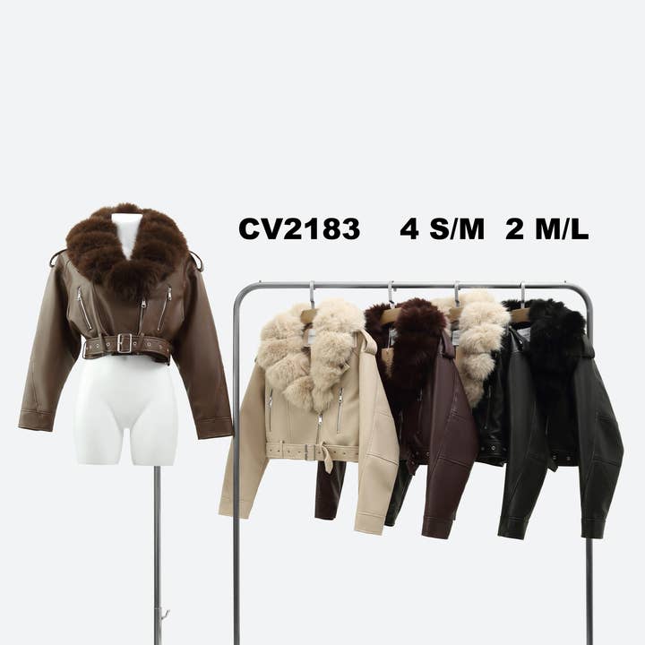 Kort jasje van imitatieleer met kraag en andere Leren kleding wholesale inkopen. Gratis retourzendingen en een 60-dagen netto betalingstermijn op Faire.com trends op Faire.