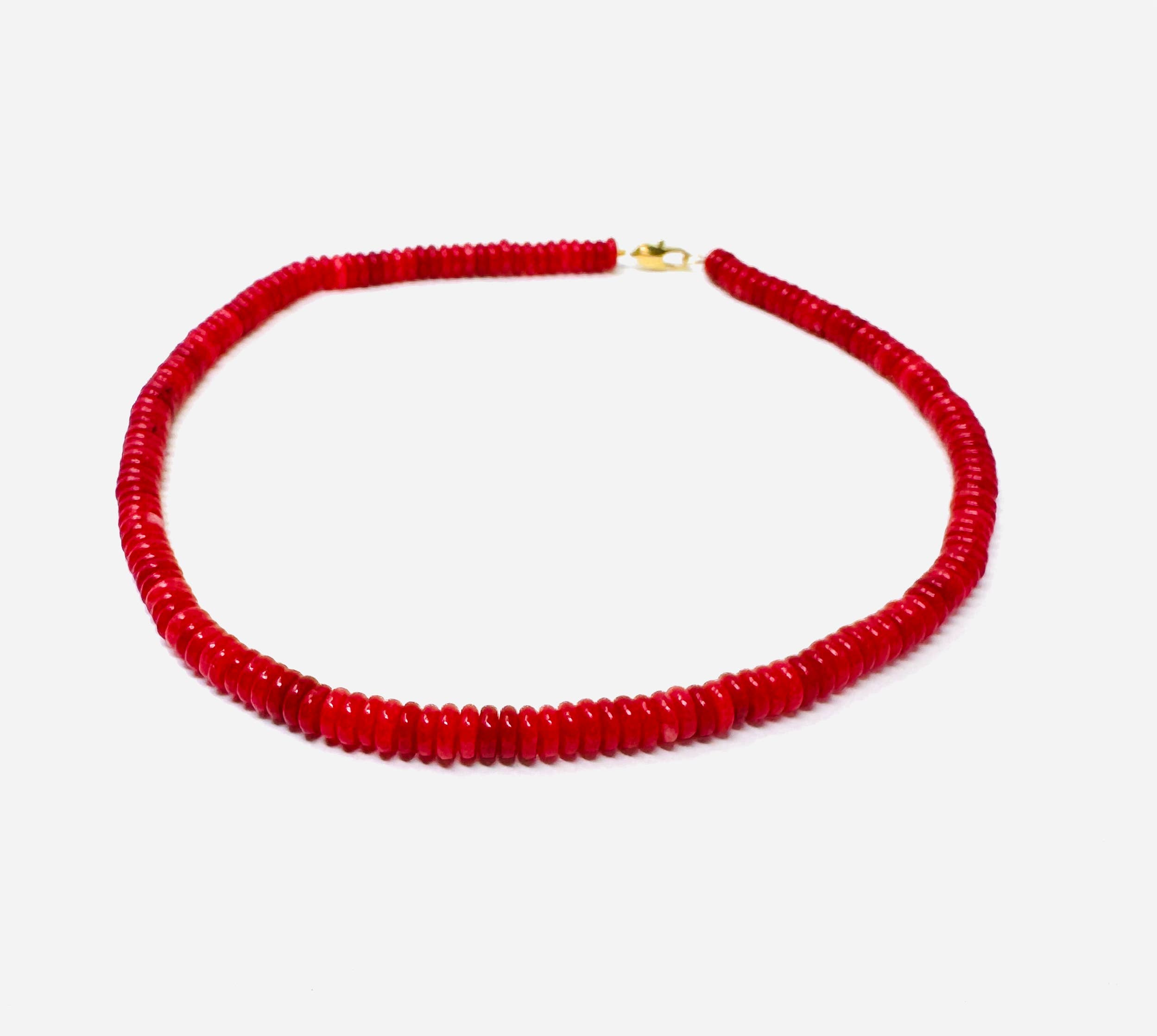 Jennifer Shon Jewelry - Wholesale Beaded/Pearl Necklace - Chunky RED Jade Beaded Necklace Bold Statement2