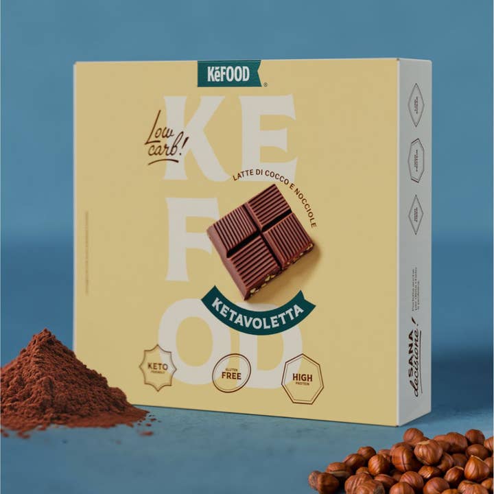KeFood - Wholesale Chocolate Bar - KETO CHOCOLATE AND HAZELNUT PROTEIN BAR (12 PCS BOX)